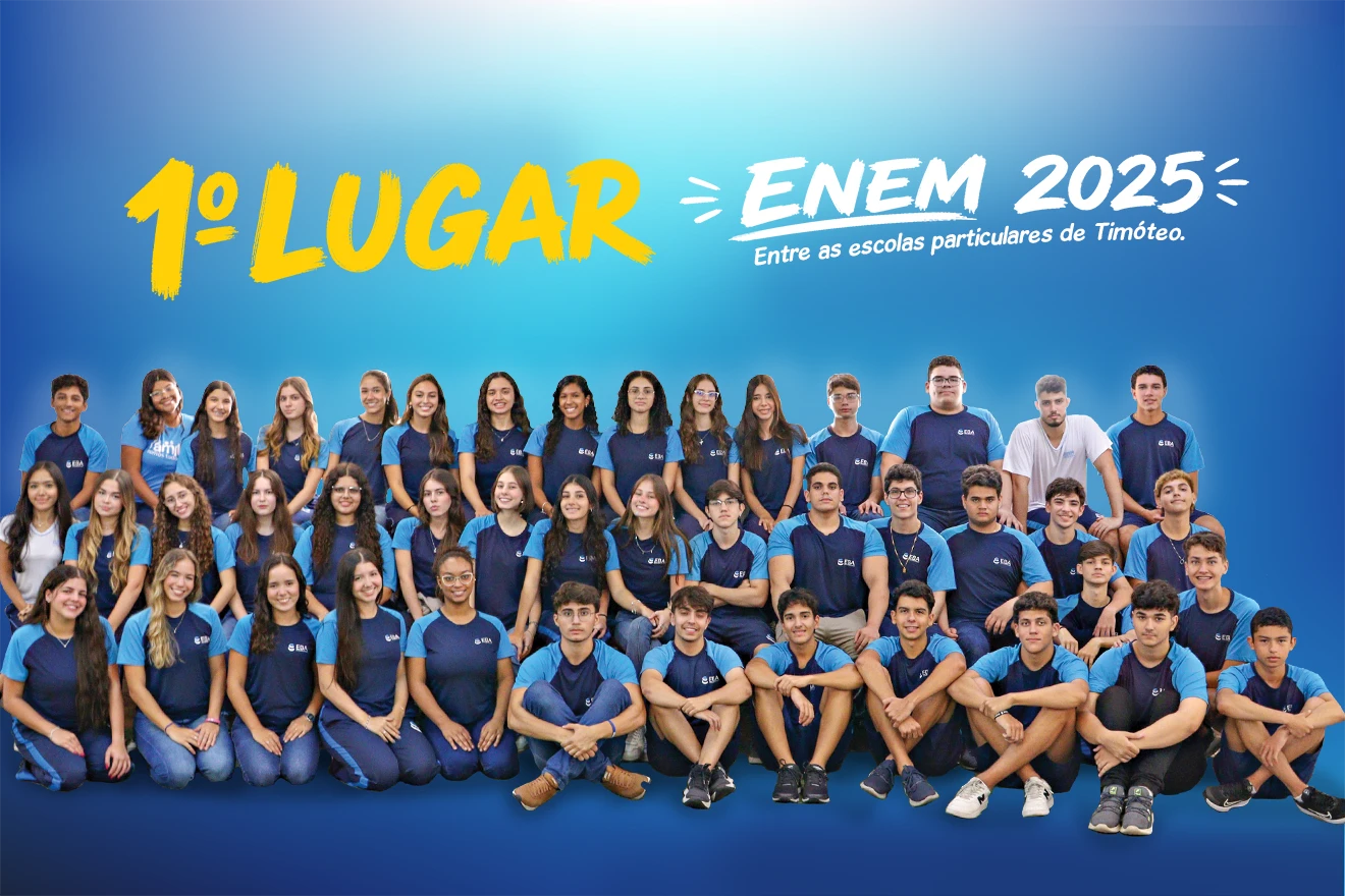EBA! 1º lugar no ENEM 2025 entre as escolas particulares da cidade